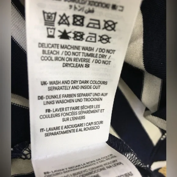 BODEN Marcia Stripe Jersey Shirt Dress, Navy /Ivory Size 10P - Picture 13 of 15